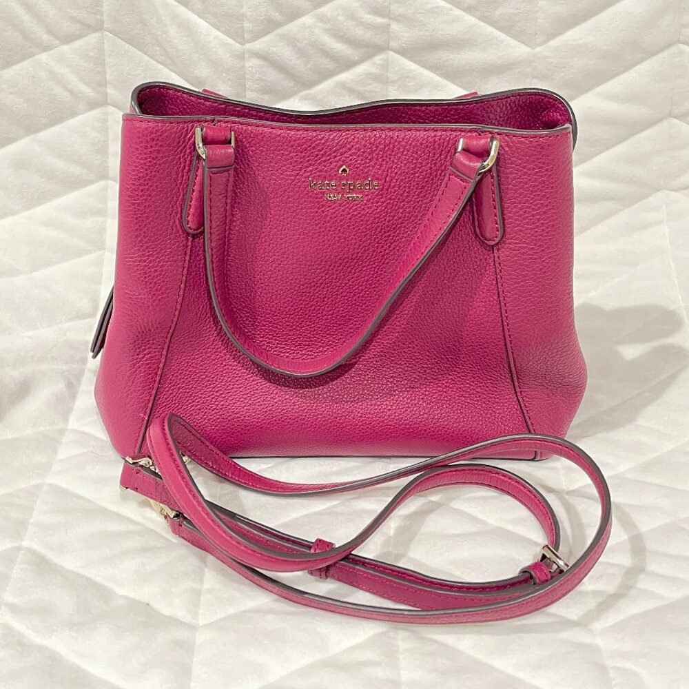 Kate Spade Jackson Berry Leather Satchel Crossbody